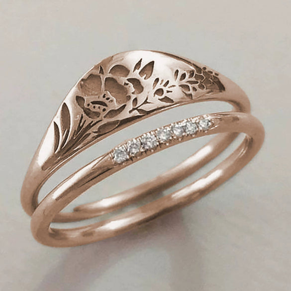 Wholesale Women's Alloy Geometric Cut Out Pattern 18K Goldplated Ring Jewelry