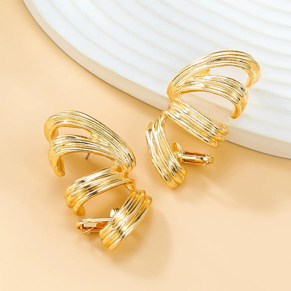 Wholesale Women's Alloy Geometric Earrings With Electroplating For Fashion