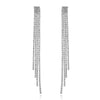 Wholesale Women's Alloy Geometric Electroplated Exaggerated Chain Tassel Rhinestone Earrings