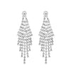 Wholesale Women's Alloy Geometric Electroplated Exaggerated Chain Tassel Rhinestone Earrings