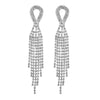 Wholesale Women's Alloy Geometric Electroplated Exaggerated Chain Tassel Rhinestone Earrings