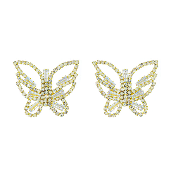 Wholesale Women's Alloy Geometric Electroplated Exaggerated Chain Tassel Rhinestone Earrings