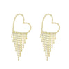 Wholesale Women's Alloy Geometric Electroplated Exaggerated Chain Tassel Rhinestone Earrings