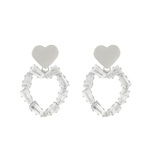 Wholesale Women's Alloy Geometric Electroplated Exaggerated Chain Tassel Rhinestone Earrings