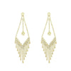 Wholesale Women's Alloy Geometric Electroplated Exaggerated Chain Tassel Rhinestone Earrings