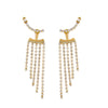 Wholesale Women's Alloy Geometric Electroplated Exaggerated Chain Tassel Rhinestone Earrings