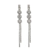 Wholesale Women's Alloy Geometric Electroplated Exaggerated Chain Tassel Rhinestone Earrings