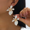 Wholesale Women's Alloy Geometric Enamel Flower Electroplated Jewelry Set Earrings And Ring