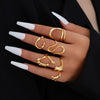Wholesale Women's Alloy Geometric Exaggerated Electroplated Irregular Water Drop Ring Set