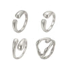 Wholesale Women's Alloy Geometric Exaggerated Electroplated Irregular Water Drop Ring Set