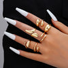 Wholesale Women's Alloy Geometric Exaggerated Electroplated Irregular Water Drop Ring Set