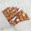 Wholesale Women's Alloy Geometric Exaggerated Electroplated Irregular Water Drop Ring Set