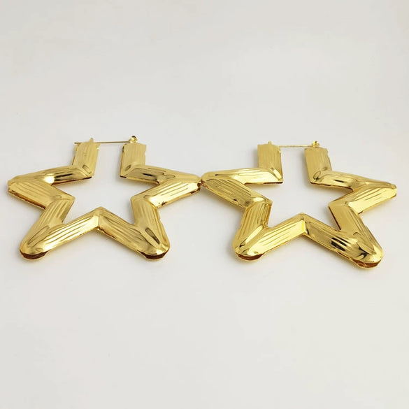 Wholesale Women's Alloy Geometric Exaggerated Golden Circle Hip Hop Street Dance Electroplated Earrings