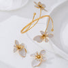 Wholesale Women's Alloy Geometric Flower Electroplated Arm Bracelet And Earring Set