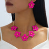 Wholesale Women's Alloy Geometric Flower Spraypainted Electroplated Jewelry Set Accessories