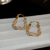 Wholesale Women's Alloy Geometric Flowerpatterned Electroplated Earrings