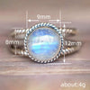 Wholesale Women's Alloy Geometric Gem Inlaid Double Layer Imitation Moonstone Retro Ring