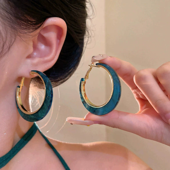 Wholesale Women's Alloy Geometric Hoop Earrings With 925 Silver Needle And Electroplating