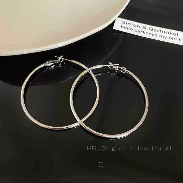 Wholesale Women's Alloy Geometric Hoop Earrings With 925 Silver Needle And Electroplating