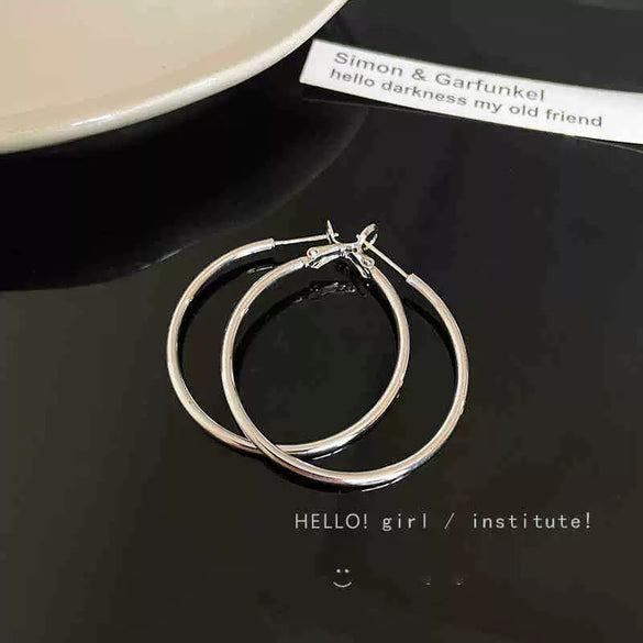 Wholesale Women's Alloy Geometric Hoop Earrings With 925 Silver Needle And Electroplating