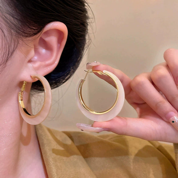 Wholesale Women's Alloy Geometric Hoop Earrings With 925 Silver Needle And Electroplating