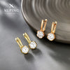 Wholesale Women's Alloy Geometric Inlaid Zircon Electroplated Elegant Ear Buckle Earrings