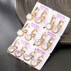 Wholesale Women's Alloy Geometric Inlaid Zircon Electroplated Elegant Ear Buckle Earrings
