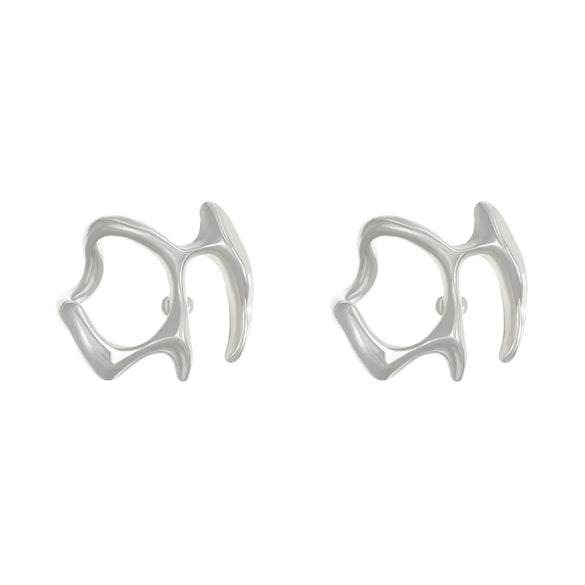 Wholesale Women's Alloy Geometric Irregular Liquid Hollow Electroplated Earrings