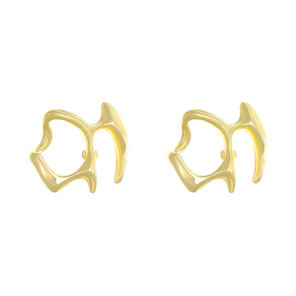 Wholesale Women's Alloy Geometric Irregular Liquid Hollow Electroplated Earrings