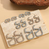 Wholesale Women's Alloy Geometric Letter V Inlaid Rhinestone Stud Earrings