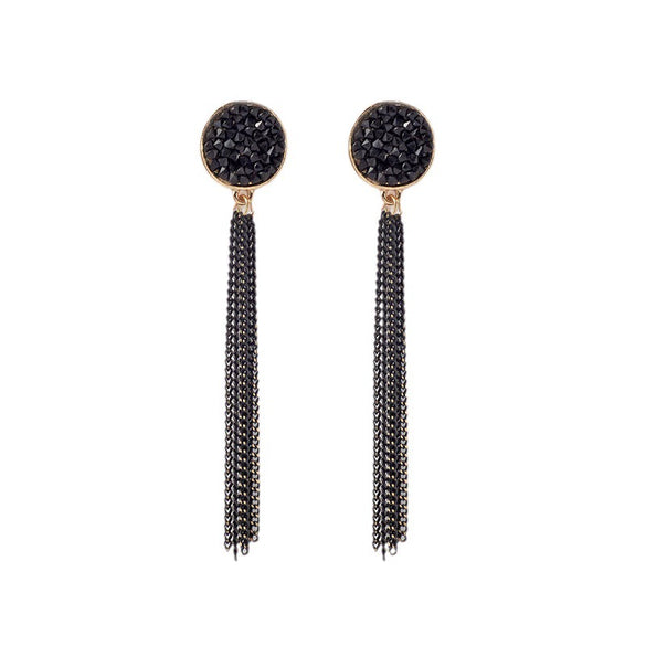 Wholesale Women's Alloy Geometric Long Tassel Earrings With Electroplating Simple Style