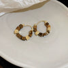 Wholesale Women's Alloy Geometric Maillard Style Earrings With Silver Needle And Electroplating