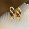 Wholesale Women's Alloy Geometric Maillard Style Earrings With Silver Needle And Electroplating