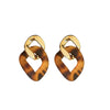 Wholesale Women's Alloy Geometric Maillard Style Earrings With Silver Needle And Electroplating