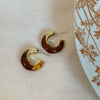 Wholesale Women's Alloy Geometric Maillard Style Earrings With Silver Needle And Electroplating