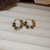 Wholesale Women's Alloy Geometric Maillard Style Earrings With Silver Needle And Electroplating