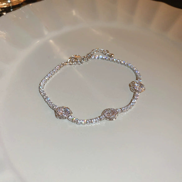 Wholesale Women's Alloy Geometric Microinlay Bracelet