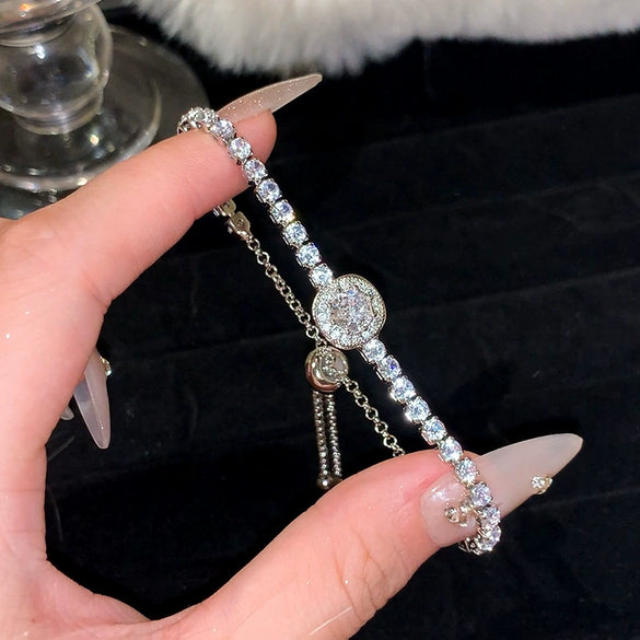 Wholesale Women's Alloy Geometric Microinlay Bracelet