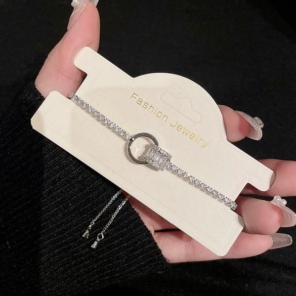 Wholesale Women's Alloy Geometric Microinlay Bracelet