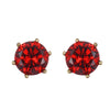 Wholesale Women's Alloy Geometric Minimalist Sixclaw Inlay Round Gemstone Red Earrings Electroplated