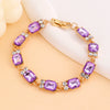 Wholesale Women's Alloy Geometric Multicolor Crystal Zircon Bracelet Set With Gemstones