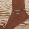 Wholesale Women's Alloy Geometric Multilayer Chain Anklet Foot Accessories