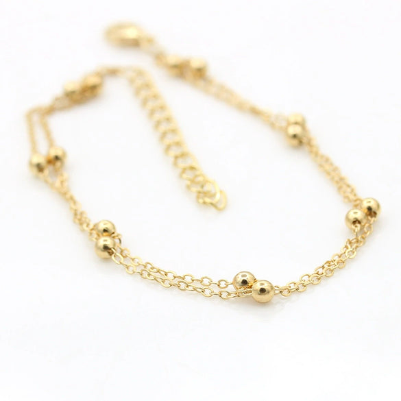 Wholesale Women's Alloy Geometric Multilayer Chain Anklet Foot Accessories