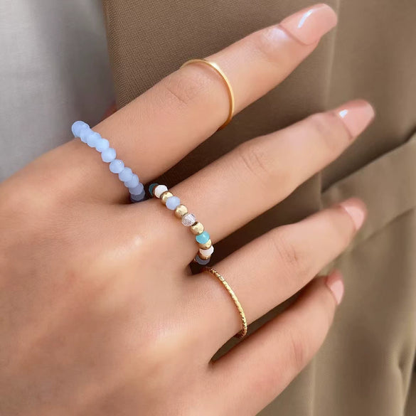 Wholesale Women's Alloy Geometric Multipiece Ring Set With Electroplating Design