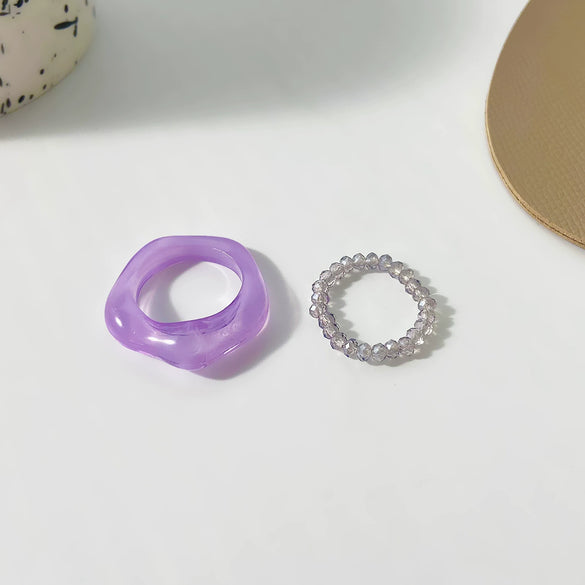 Wholesale Women's Alloy Geometric Multipiece Ring Set With Electroplating Design