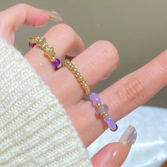 Wholesale Women's Alloy Geometric Multipiece Ring Set With Electroplating Design