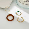 Wholesale Women's Alloy Geometric Multipiece Ring Set With Electroplating Design