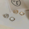 Wholesale Women's Alloy Geometric Open Ring Twopiece Set With Electroplating