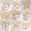 Wholesale Women's Alloy Geometric Pearl Brooch And Scarf Buckle With Electroplating