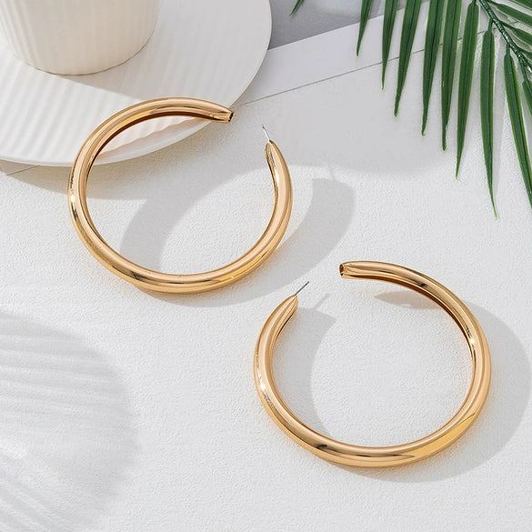 Wholesale Women's Alloy Geometric Plants Flowers Style Electroplated Jewelry Set With Bracelet And Hoop Earrings